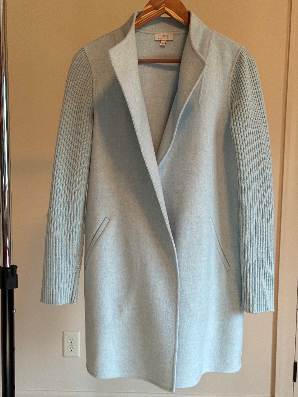 Kinross Rib-Sleeved Wool and Cashmere Coat